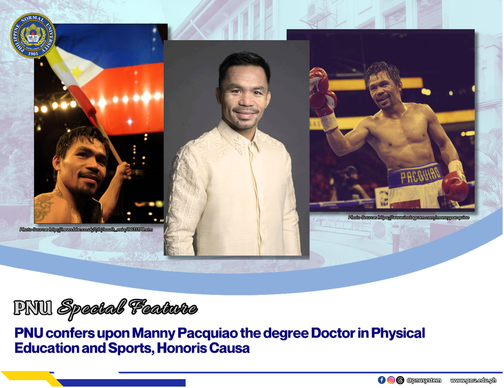 PNU confers upon Manny Pacquiao the degree Doctor in Physical Education and Sports, Honoris Causa